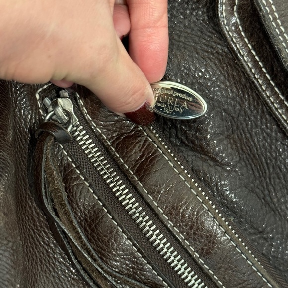 EUC Vintage Y2K Furla Made in Italy Leather Satchel Bag - Brown‎ - Picture 4 of 8